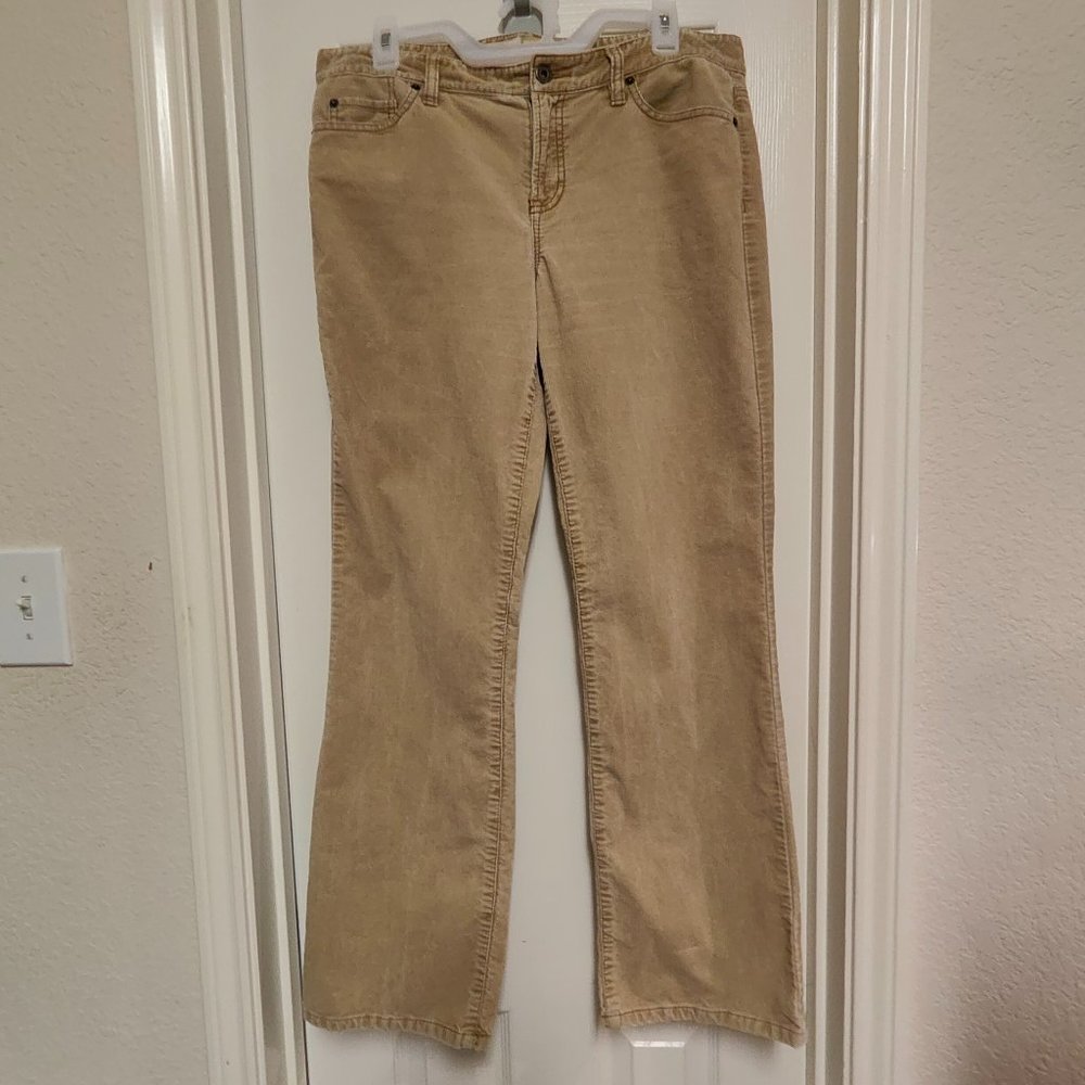 Ann Taylor Loft Women's Corduroy Original Boot Tan Casual Pants Size 10